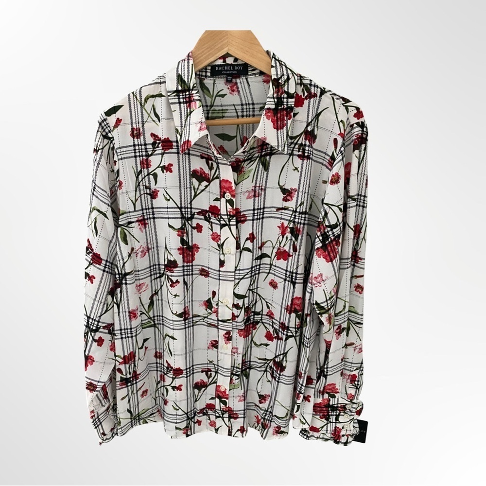 Rachel Roy Collection Plus Size Long Sleeve Floral Blouse Career NWT Size 16W